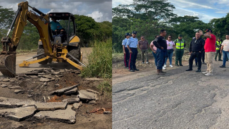 Inician trabajos de rehabilitación de la vialidad en el municipio Aguasay