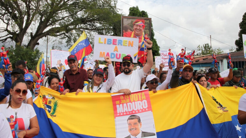 Pueblo de Aguasay toma las calles exigiendo la liberación del presidente Nicolás Maduro
