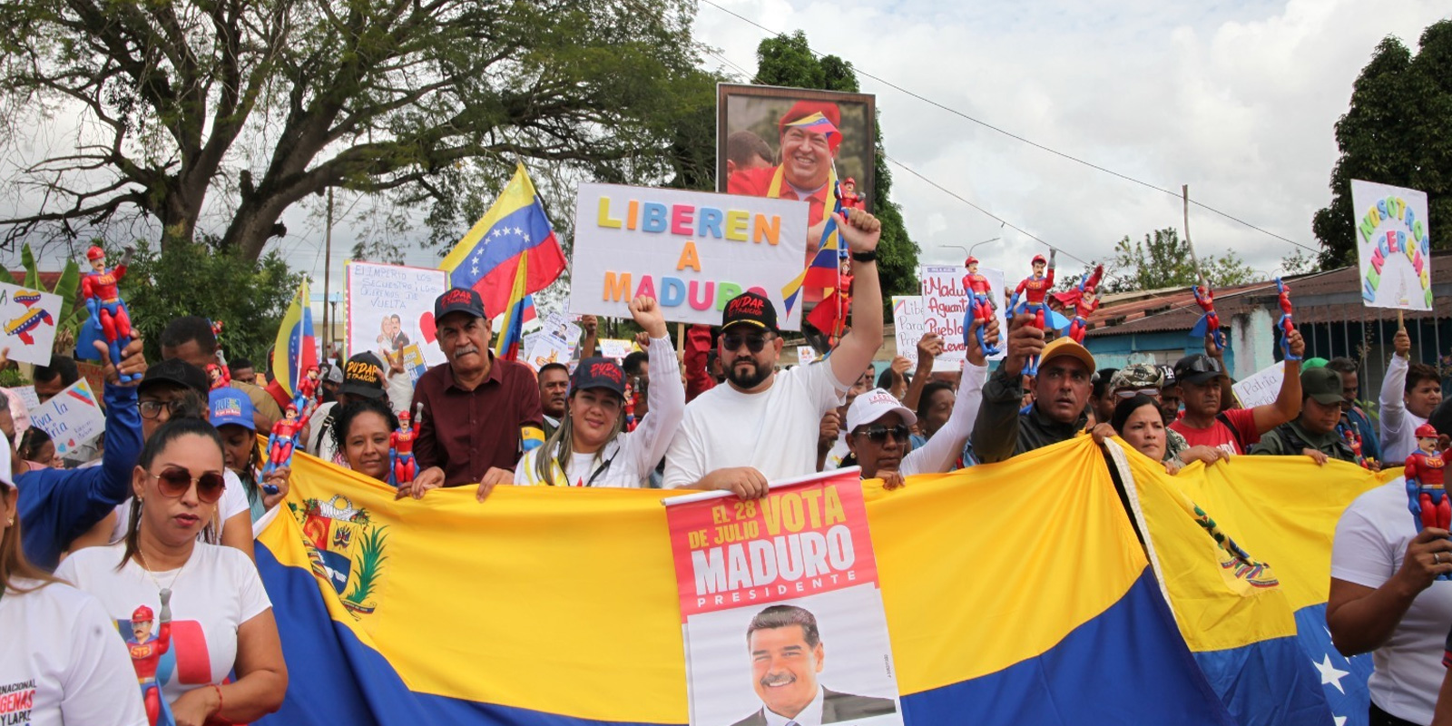 Pueblo de Aguasay toma las calles exigiendo la liberación del presidente Nicolás Maduro