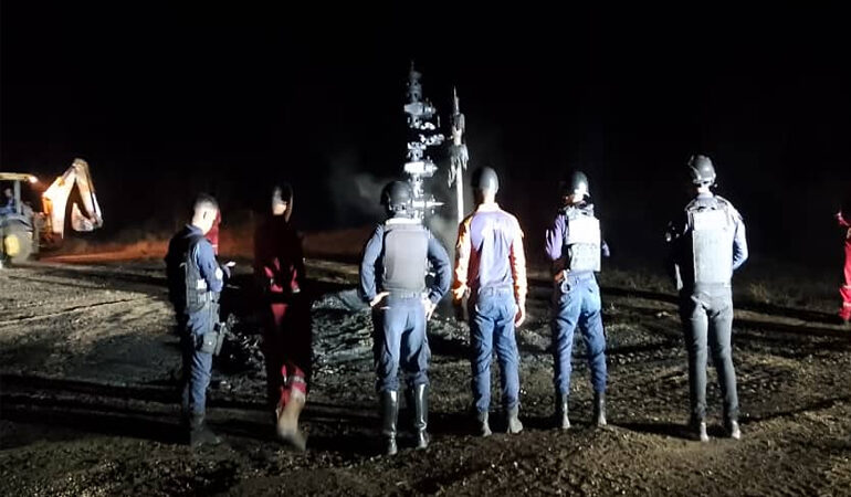Alcaldía de Uracoa responde a incendio en pozo petrolero Árbol de Navidad