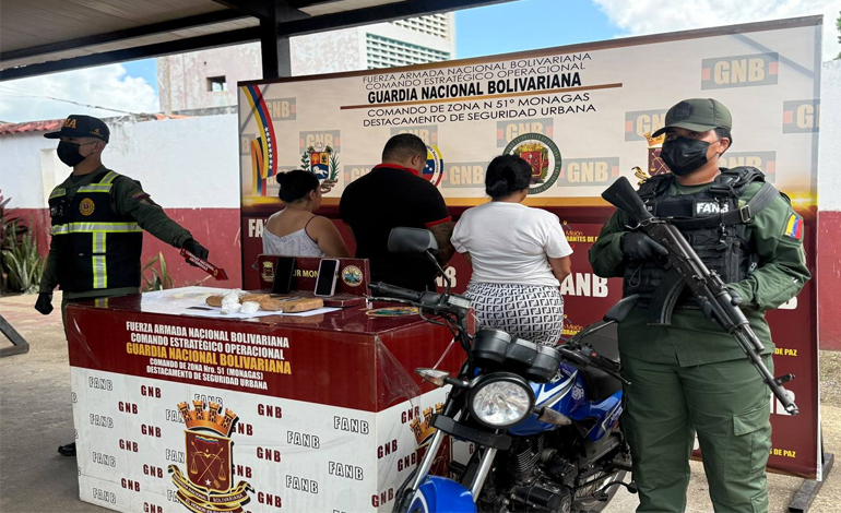 GNB detiene a tres sujetos por tráfico de drogas durante operativo en Maturín